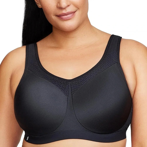 Glamorise Women's Plus Size Hi-Impact black  Sports Bra underwire 44H - Picture 5 of 13